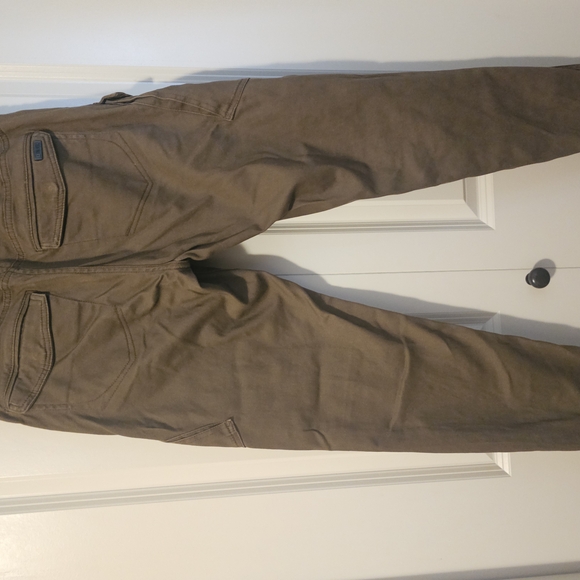 DWN WORKS JEANIOLOGIE Mens Cohen Brown Cargo Joggers Elastuc Cuff Pants SZ S W30 - Picture 6 of 16